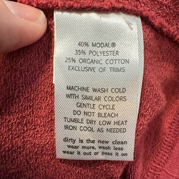 Horny Toad Hideout Cowl Neck Long Sleeve Dress Small Red - Picture 9 of 12